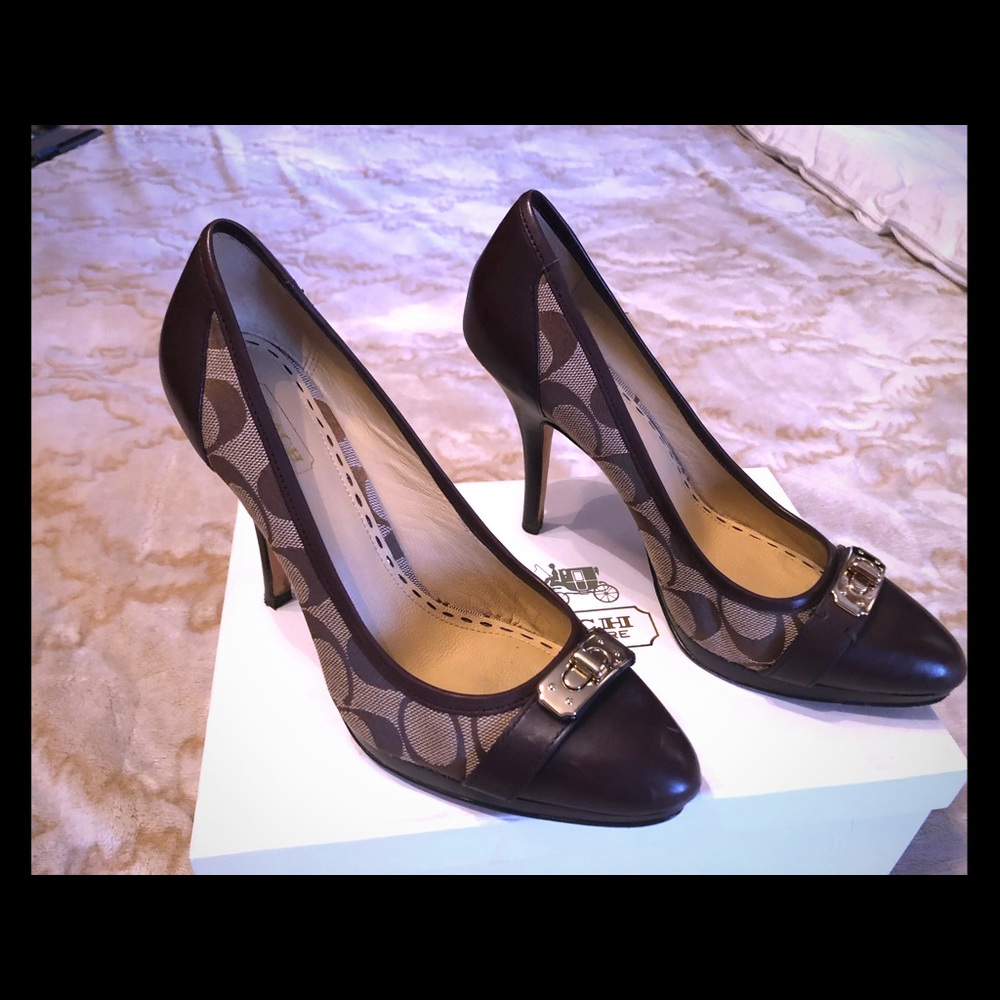 Coach brown heels